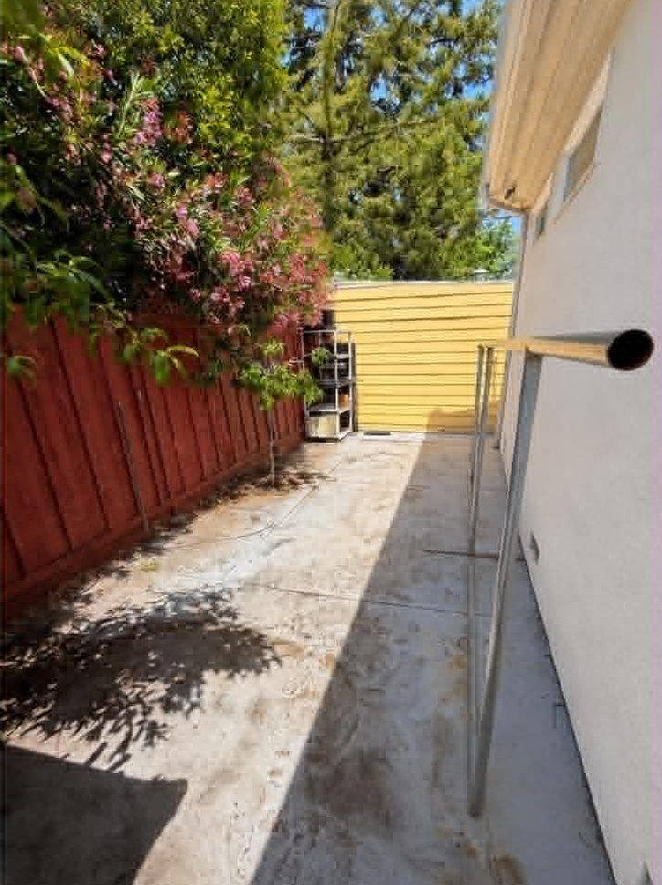 Open clear patio after junk removal